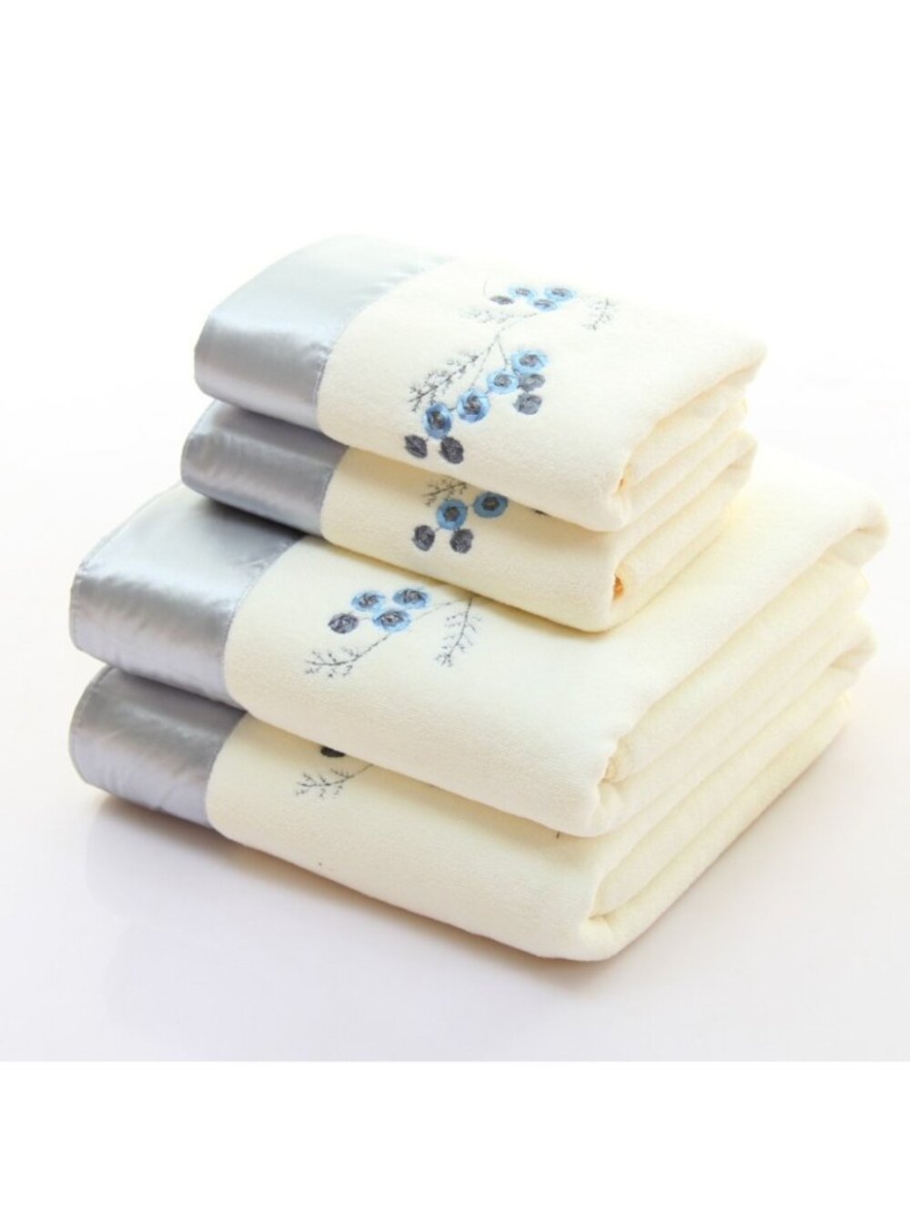 4pcs/Set Quick Dry Solid Microfiber Towel Set Bath Towel